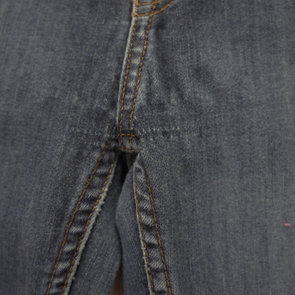 Free People Distressed Skinny Jeans Blue Medium Wash Knee Rip Raw Hem Size 27 - Picture 3 of 9